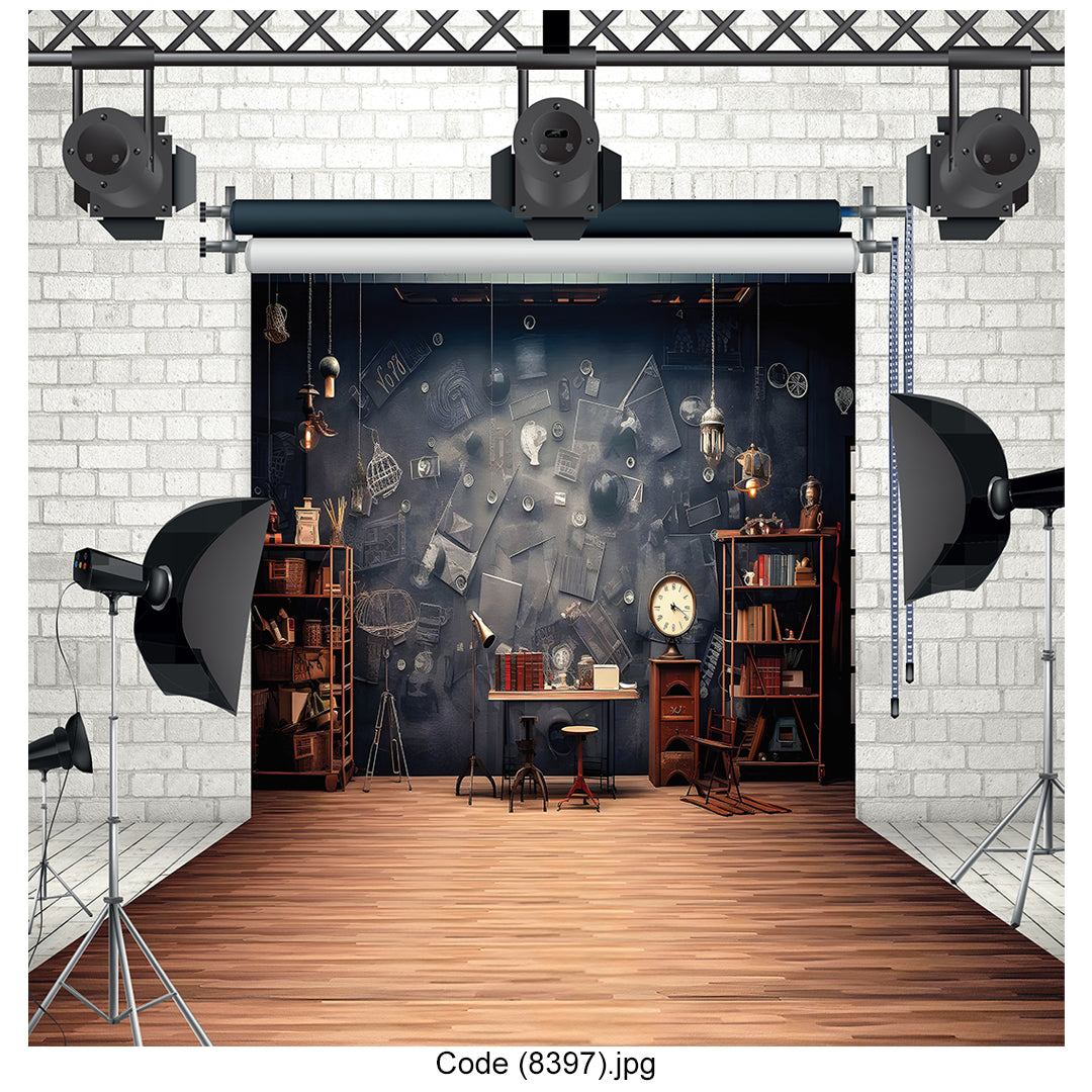 Vintage Industrial Study Backdrop 8397