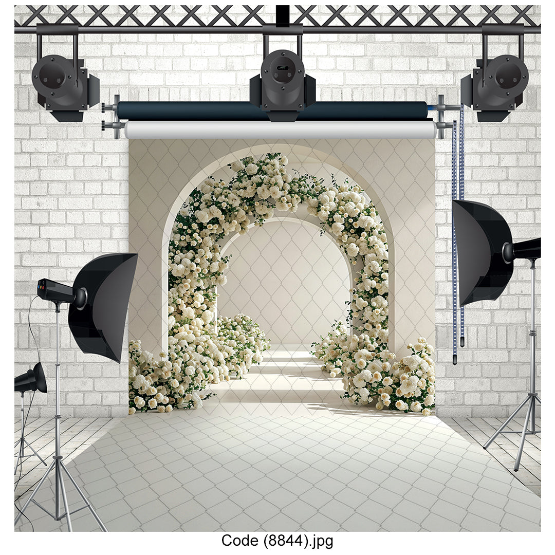 White Floral Arch Backdrop 8844