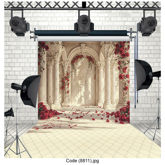 White Marble Arch Backdrop 8811