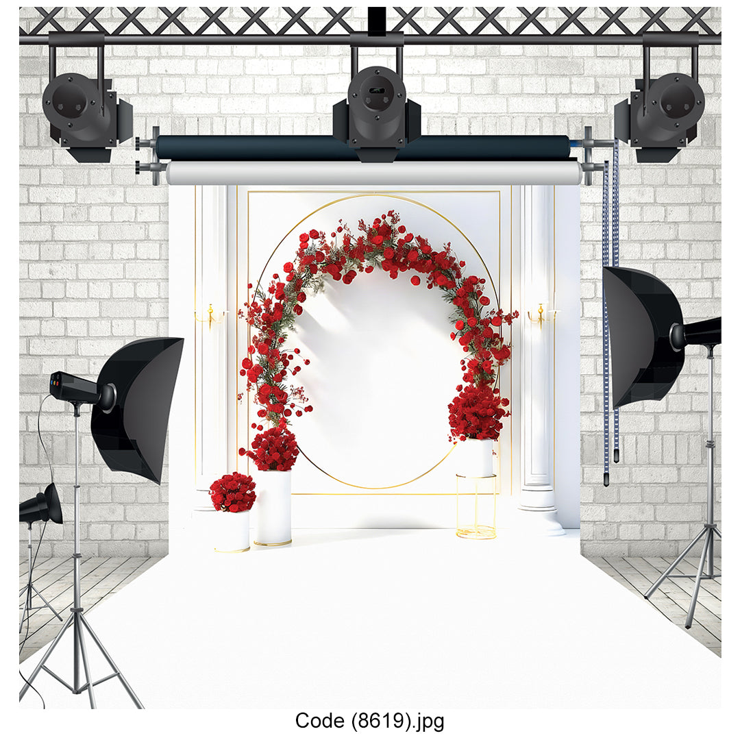 White & Red Floral Arch 8619